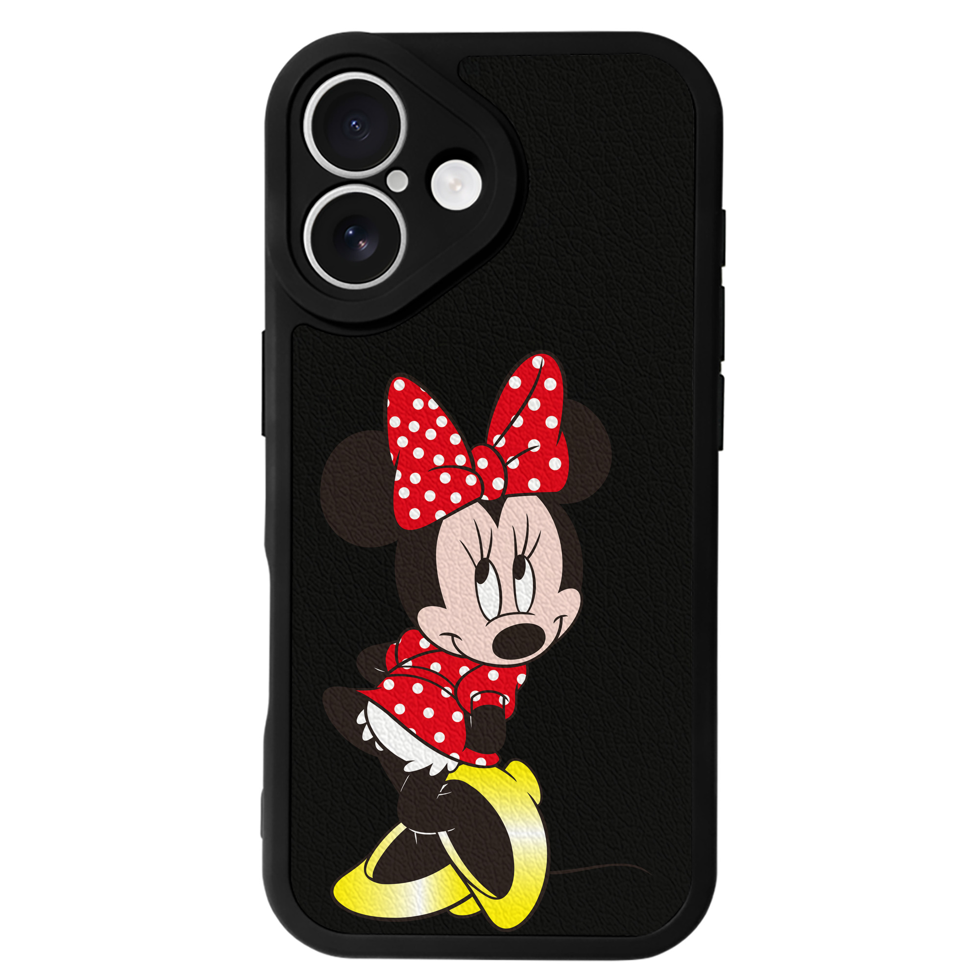 （画像用） ミッキーマウス Mickey Mouse 【iPhone 16シリーズ対応】シリコンスマホケース（レザー調） 材質：シリコン